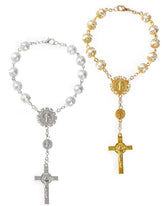 Zeayebsr Set of 2 Car Rosary Beads for Rear View Mirror with Christopher and Crucifix with Clasp Drivers Gift Prayer Beads for Car Interior Mirror Sun Visor Talisman Lucky Charm in Car